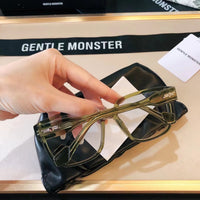S-sunglasses Korean Style Rectangular Black Acetate Frame Anti Radiation Glasses For Loopy Women Oversized Shades for Women Glasses Frame Clear Lens Eyeglasses Elastic Temples Leg