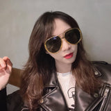 S-sunglasses gucci Pilot Metal Classic Sunglasses For GG0904S Frame Sunglasses Men Metal Driving Luxury Shades UV400 Pilot Sunglasses Polarized Sun glasses Men And Women Mirror  Lens Anti-glare Driving Eyewear