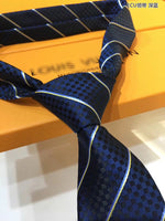 A-accessories Louis Vuitton Men's Silk Tie and Pocket Square Woven Formal Tie Cufflink Set Solid Neckties