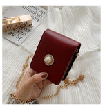 L-package Leather Makeup Lipstick Case with Mirror for Purse Cosmetic Pouch Travel Makeup Bag Holder Fits of Lipstick Travel Purse Storage with Chain