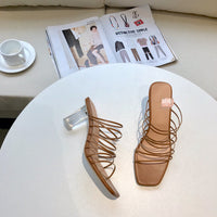 S-shoe R.E.J.I.N.A P.Y.O Polished Crisscrossed High Heel Sandal Open Toe Ankle-Strap Dress Platform Sandal