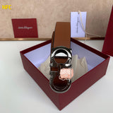 A-accessories S.a.l.v.a.t.o.r.e F.e.r.r.a.g.a.m.o 3.5cm Men's Genuine Leather Dress Belt Handmade 100% Cow Leather Fashion & Classic Designs for Work Business and Casual