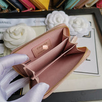 A-accessories NO.69271 7.5-11.5-2.5cm Small Wallet for Women PU Leather Leaf Pendant Card Holder Organizer Zipper Coin Purse