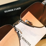 S-sunglasses G monster Unisex Eyeglasses Lens Titanium Frames For Tap Tap Optical Computer Double Bridge Design Eyewear Protection Radiation Protection Light Sunlight Blocking Frame Square Lens