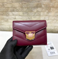A-accessories NO.81223 11-9cm Women's Short Leather Card Holder Purse Zipper Buckle Elegant Clutch Wallet