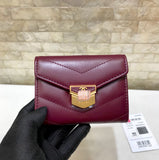 A-accessories NO.81223 11-9cm Women's Short Leather Card Holder Purse Zipper Buckle Elegant Clutch Wallet