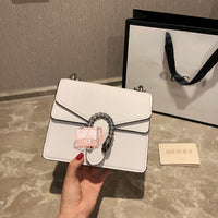 M-Handbag GUCCI 20cm Ladies Vintage Printing Wide Shoulder Strap Messenger Bag Small Square Bag