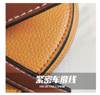 L-package Women Gate Saddle Shaped Crossbody Bag Shoulder Purse cowhide leather Adjustable shoulder strap-mini red