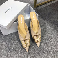 S-shoe Balenciaga Womens High Heel Pumps Pointed Ankle Buckle Stilettos Dress Shoes