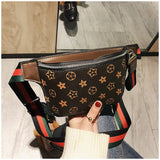 L-package Women's Canvas Designer PU Waist Purse Belt Bag Fashion Personality Messenger Chest Bag