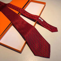 A-accessories Hermès Mens Horses Ties Self Tie Equestrian Ridding Jacquard Necktie & Pocket Square Set