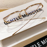 S-sunglasses Round Frame Computer Anti Radiation Replaceable Hinges High Quality Eyeglass For Kito Black Acetate And Gold Metal Frame Anti Blue Reading Beta Titanium Glasses For Women Men