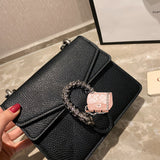 M-Handbag GUCCI 20cm Ladies Vintage Printing Wide Shoulder Strap Messenger Bag Small Square Bag