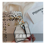 L-package Women Quilted Flower Genuine Leather Shoulder Bag Girls Side Purse and Shoulder Handbags Designer Clutch with Chain