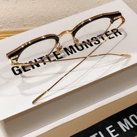 S-sunglasses Round Frame Computer Anti Radiation Replaceable Hinges High Quality Eyeglass For Kito Black Acetate And Gold Metal Frame Anti Blue Reading Beta Titanium Glasses For Women Men
