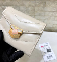 A-accessories NO.81223 11-9cm Women's Short Leather Card Holder Purse Zipper Buckle Elegant Clutch Wallet