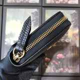 A-accessories GUCCI NO.524291 19-10-2.5cm Women’s Long PU Leather Wallet with Credit Card Holders Money Organizer Zipper Purse Wristlet Handbag