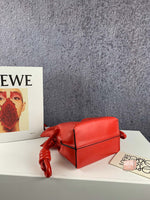 H-bag Loewe Women's Hammock Flamenco Knot Mini Bag Varsity Small Bag Leather Shoulder Bag Handbag