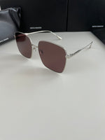 S-sunglasses Men's UV-Proof Strong Light Sunglasses For Diane Classic Silver Square Frame 99.9% UV Protected Brown Lenses for Driving Eye Glasses Reflective Lenses Big Face