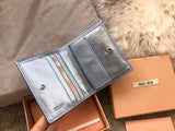 A-accessories MIU MIU NO.LT.5MV204 8-11cm Women Wallets Small Bifold Leather Pocket Wallet Ladies Mini Short Purse