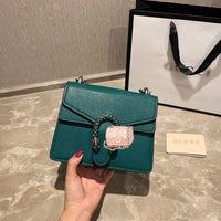 M-Handbag GUCCI 20cm Ladies Vintage Printing Wide Shoulder Strap Messenger Bag Small Square Bag