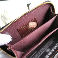 A-accessories NO.69271 7.5-11.5-2.5cm Small Wallet for Women PU Leather Leaf Pendant Card Holder Organizer Zipper Coin Purse