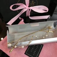 S-sunglasses Fashion Pearl half decorative glasses Non lens frame electronic girl for y.v.m.i.n