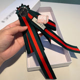 A-accessories GUCCI  Rhinestone Crystal Ribbon brooches Bow Brooch pre-Tied Bow tie