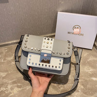 M-Handbag M.K 23-16cm Women Designer Rivet Shoulder Bag Ladies Top Handle Clutches Handbags Purse