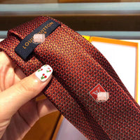 A-accessories Louis Vuitton Men's Cotton Solid Stripe Skinny Tie Slim Necktie For Wedding Party