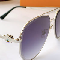 S-sunglasses Louis Vuitton High Qulity women's Round Metal Sunglasses Shades For Z1618E Female Ladies Brown Eyewear Women's Polarized Square Sunglasses Oversized Black Shades Flat Lens Male Female Fashion Driving Glasses