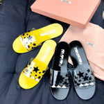 S-shoe MIU MIU Women Men Bath Shower Slippers Shower Sandals Patterned Non Slip Beach Sandal