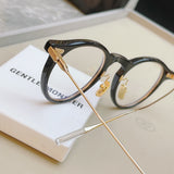 S-sunglasses 2021 Gentle Glasses For Jojo With White Round Case in Metal Frame with Anti Radiation and Anti Reflective for Women/Anti Radiation/Blue Light/Replaceable Optical Lens/Metal Hinge/High Quality Hinge/High quality/Eye glasses on sale