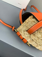 H-bag Loewe Gate Mini Bag Light Blue/Natural Women Gate Saddle Shaped Crossbody Bag Shoulder Purse