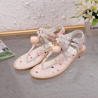 S-shoe Women's sandals Flat Thong Sandals Beach Bohemia Shoes Ankle Buckle for Women