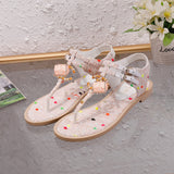 S-shoe Women's sandals Flat Thong Sandals Beach Bohemia Shoes Ankle Buckle for Women