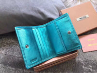 A-accessories MIU MIU NO.LT.5MV204 8-11cm Women Wallets Small Bifold Leather Pocket Wallet Ladies Mini Short Purse