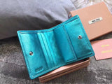 A-accessories MIU MIU NO.LT.5MV204 8-11cm Women Wallets Small Bifold Leather Pocket Wallet Ladies Mini Short Purse
