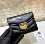 A-accessories NO.81223 11-9cm Women's Short Leather Card Holder Purse Zipper Buckle Elegant Clutch Wallet