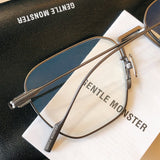 S-sunglasses G monster Unisex Eyeglasses Lens Titanium Frames For Tap Tap Optical Computer Double Bridge Design Eyewear Protection Radiation Protection Light Sunlight Blocking Frame Square Lens