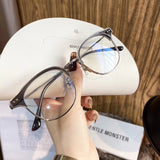 S-sunglasses 2021 Gentle Anti Radiation Glasses For Alio With White Round Case Retro Round Glasses Frame Anti Blue Light Eyeglasses Round Oversized Antiradition Replaceable Lens in Full Metal Frame Computer Eyewear for Women and Men