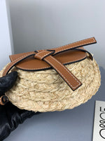 H-bag Loewe Gate Mini Bag Light Blue/Natural Women Gate Saddle Shaped Crossbody Bag Shoulder Purse