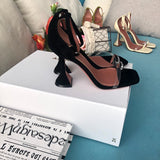 S-shoe A.M.I.N.A M.U.A.D.D.I Women's Strappy Chunky Block Sandals Ankle Strap Open Toe High Heel for Dress Wedding Party Evening Office Shoes Sandals