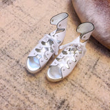 S-shoe MIU MIU Women High Shoes Adjustable Buckle Open Toe Wedges Shoes Summer Fashion Sandals