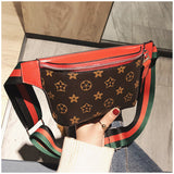 L-package Women's Canvas Designer PU Waist Purse Belt Bag Fashion Personality Messenger Chest Bag