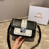 M-Handbag M.K 23-16cm Women Designer Rivet Shoulder Bag Ladies Top Handle Clutches Handbags Purse