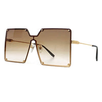 Square Metal Sunglasses Women Ladies Metal High Quality Large Frame Gradient Sunglasses