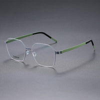 Denmark Linde 9624 Titanium No Screw Korea Square Glasses Frames Optical Ultra-light Business Prescription Glasses