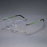 Denmark Linde 9624 Titanium No Screw Korea Square Glasses Frames Optical Ultra-light Business Prescription Glasses