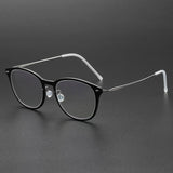 Round Denmark Linde 6506 Titanium No Screw Korea Glasses Frames Optical Ultra-light Business Prescription Diopter Glasses